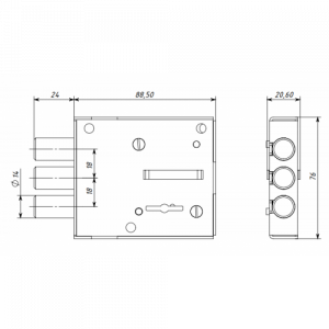 Замок накладной Симеко БИФ 025х2, сувальдный (214031)