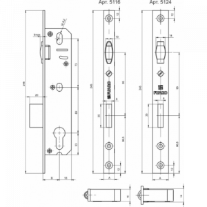 Корпус замка FUARO с роликом 5124-30 (214822)