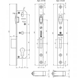 Корпус замка FUARO с роликом 5124-35(114817)