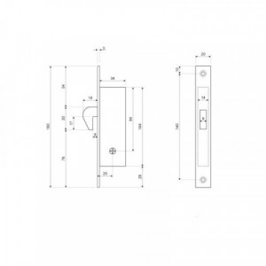 Замок врезной Китай 212-Н Door Lock, хром (214389)