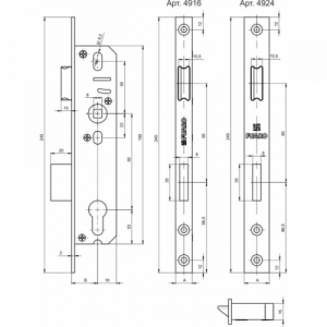 Корпус замка FUARO с защелкой 4916-25/92 (214809)