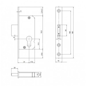 Корпус замка KFV-RPS 50 PZ 35/16 VBH (114935)