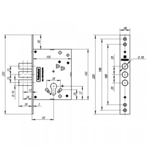 Корпус замка FUARO V25/С-60.00.3R16 (151049)