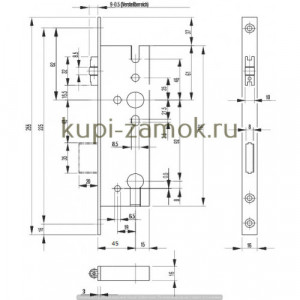 Корпус замка с роликом и ригелем BKS 45/92/8 1300PZW (214825)