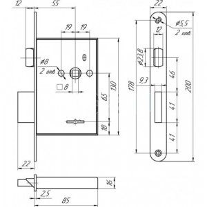 Замок врезной МЕТТЭМ ЗВ9 901.0.0 (3 кл) (114986)