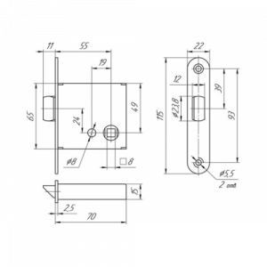 Защелка врезная ЗЩ1-3 «Меттэм» (141812)