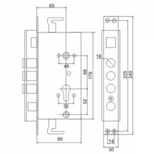 Корпус замка Master Lock 3024-3Р 3 ригеля Leksa (114720)