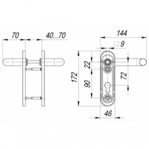 Ручка дверная DH-0431 NE (черная) FUARO(214779)